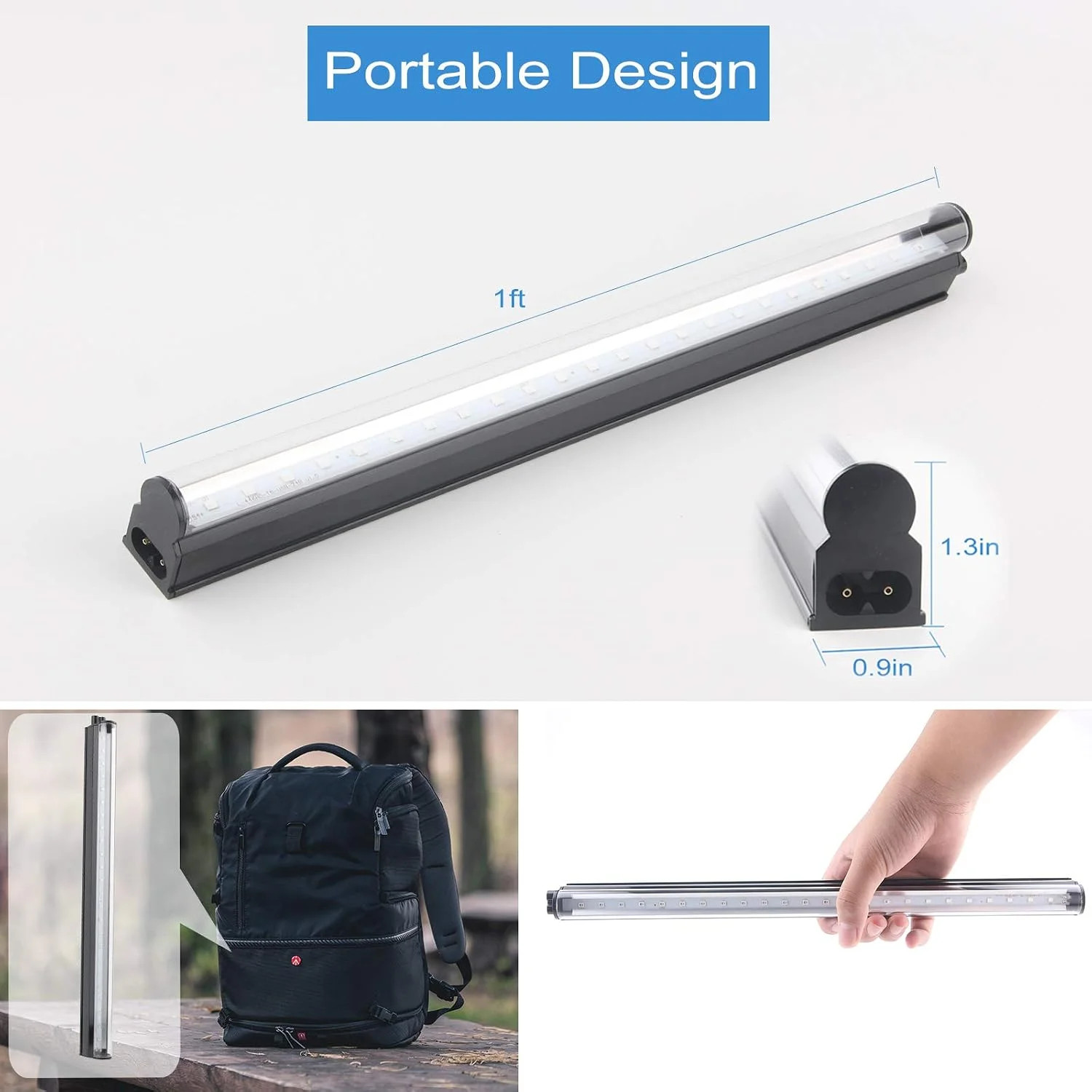 Black Light Bar, 10W 1Ft Black Light for Cabinet, USB UV Black Light Fixture