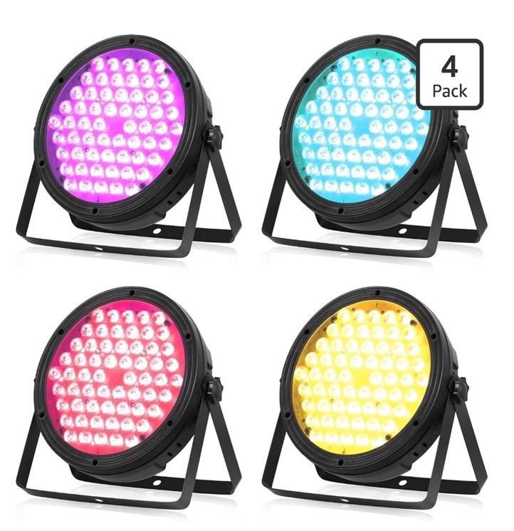 Stage Lighting 120W Par Light RGBW-in-1 Stage Lights, DJ Light DMX for 4