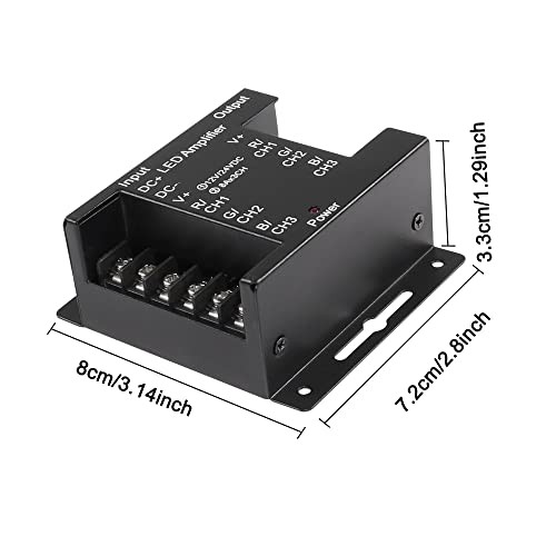 RGB LED Amplifier 3-Channel Signal Repeater DC 12V-24V 8A/CH Dimmer Power