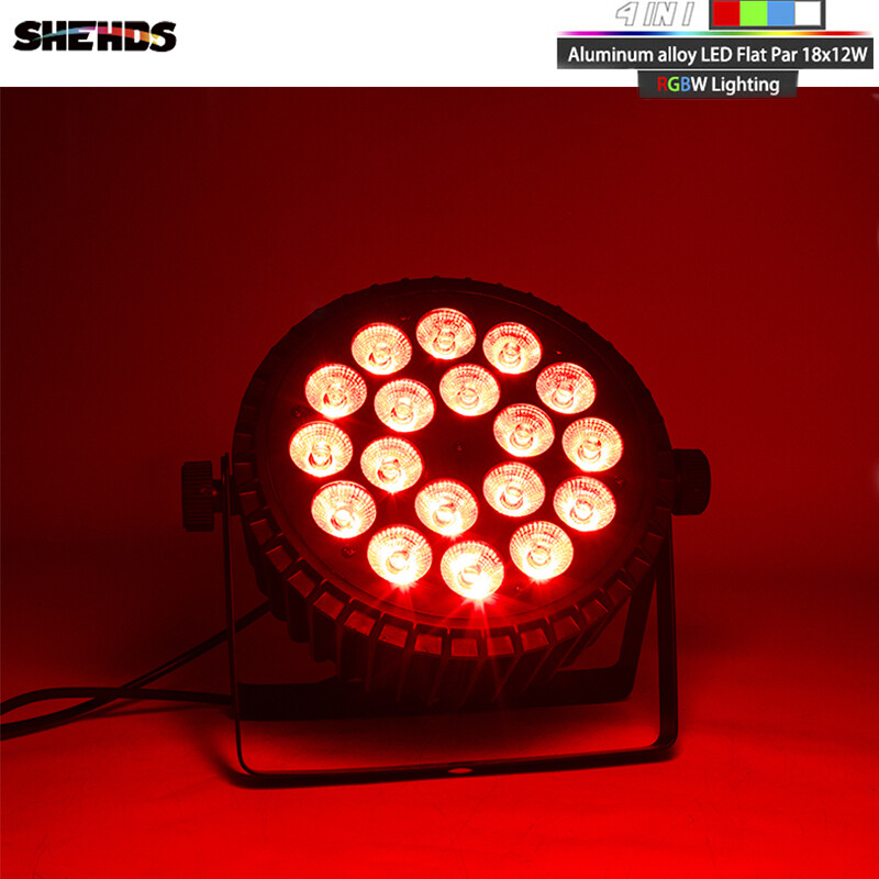 SHEHDS 18x12W Aluminum alloy 4IN1 RGBW LED Flat Par Lighting For Disco Club Bar
