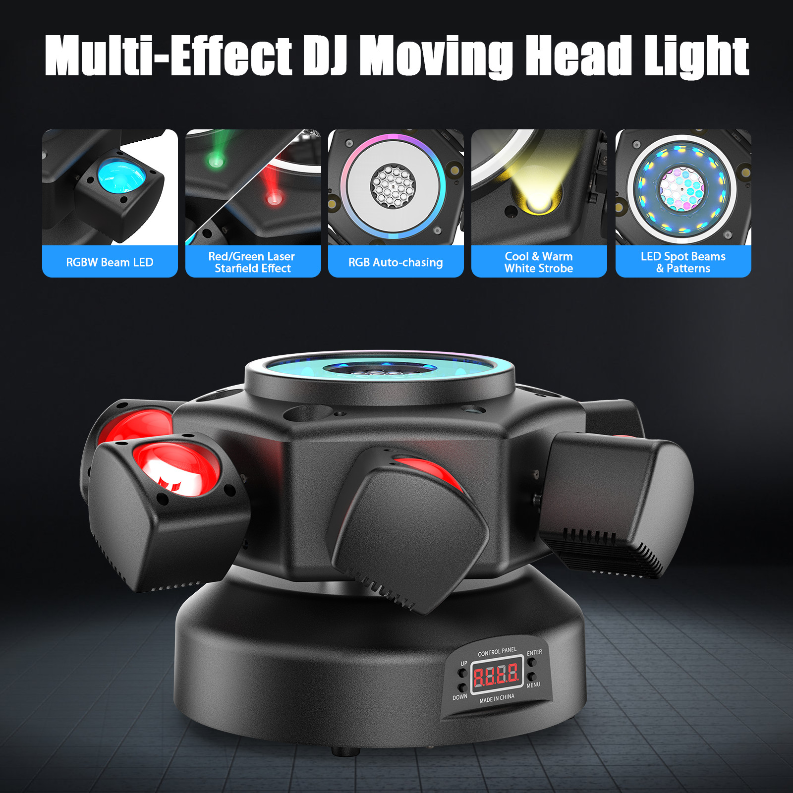 6 Arm Bee Eye Moving Head DJ Light RGBW LED Party Light Stage Light with DMX512