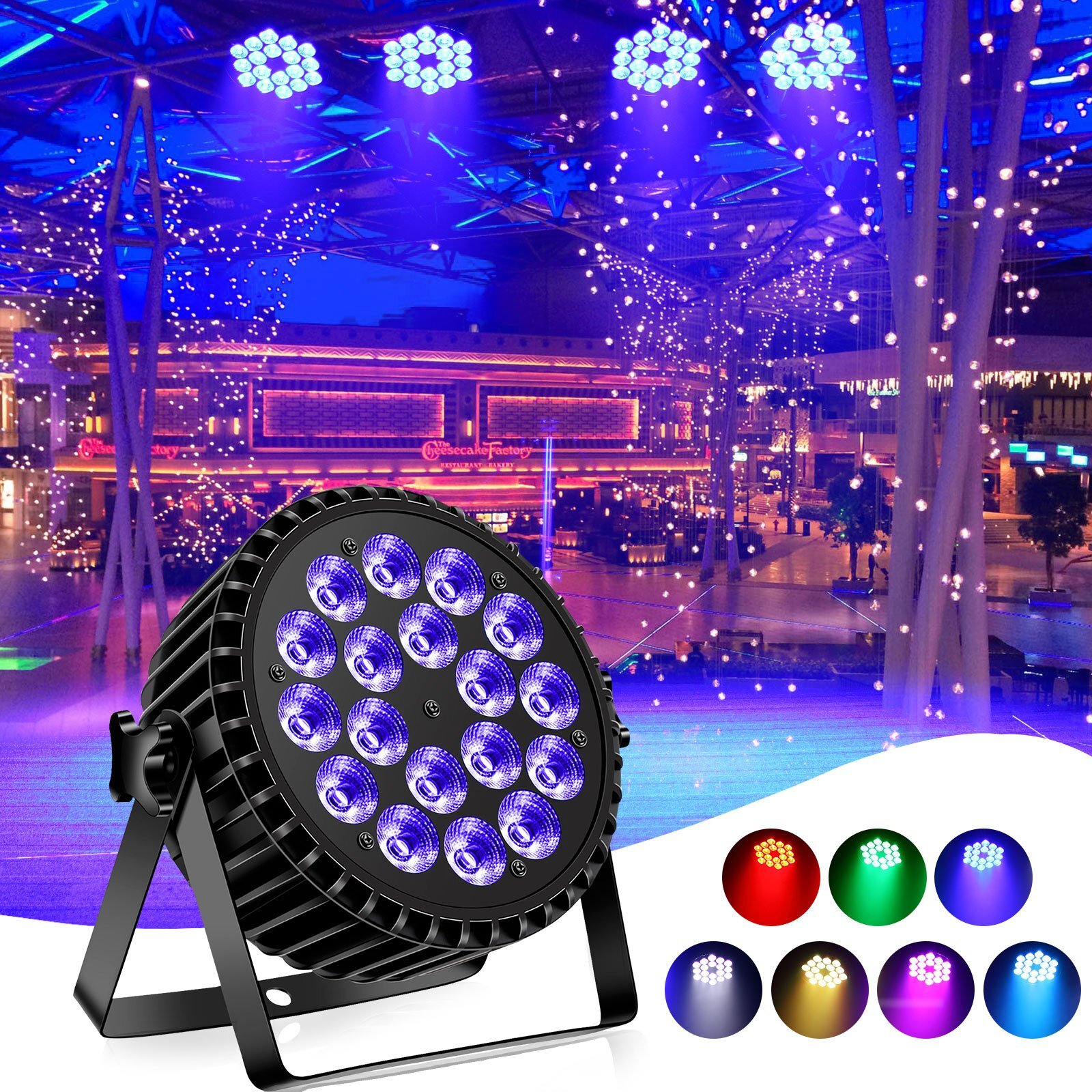 U`King 270W DMX RGBW LED 18 Par Stage Lights DJ Party Disco Show Lighting Easter