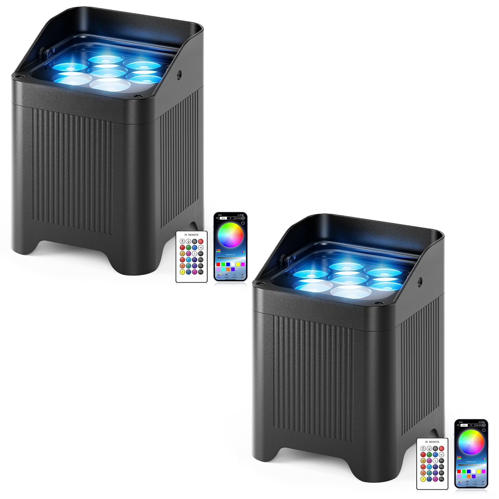 140W IP65 Waterproof Par Light RGBWA+UV Battery Wireless Outdoor APP Control