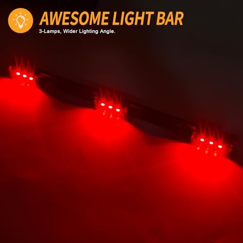 15″ ID Light Bar 9 LEDs, 1PC IP67 Waterproof Identification Marker Smoked