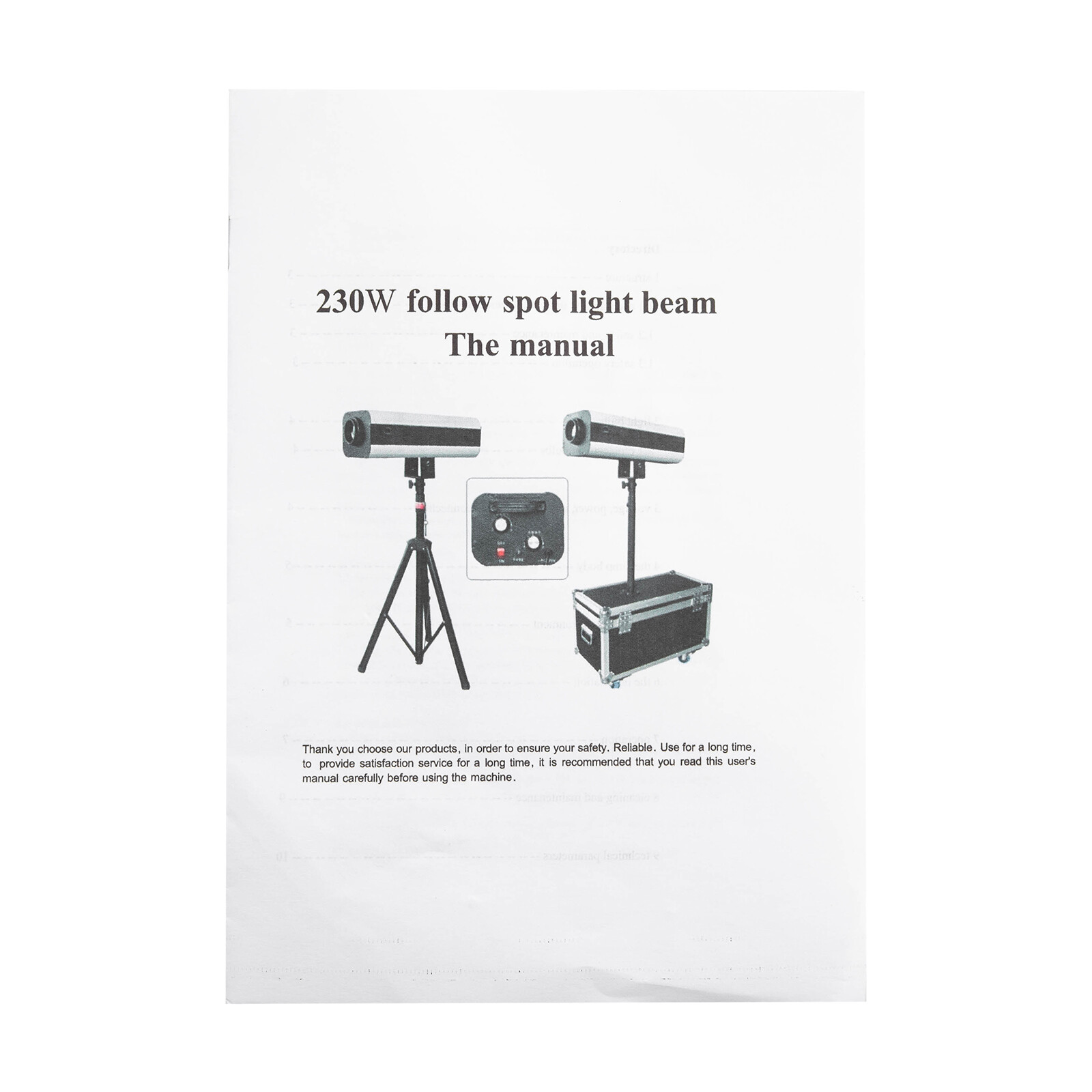 280W LED Follow Spot Light Manual Control Spotlight Stage Light Adjustable
