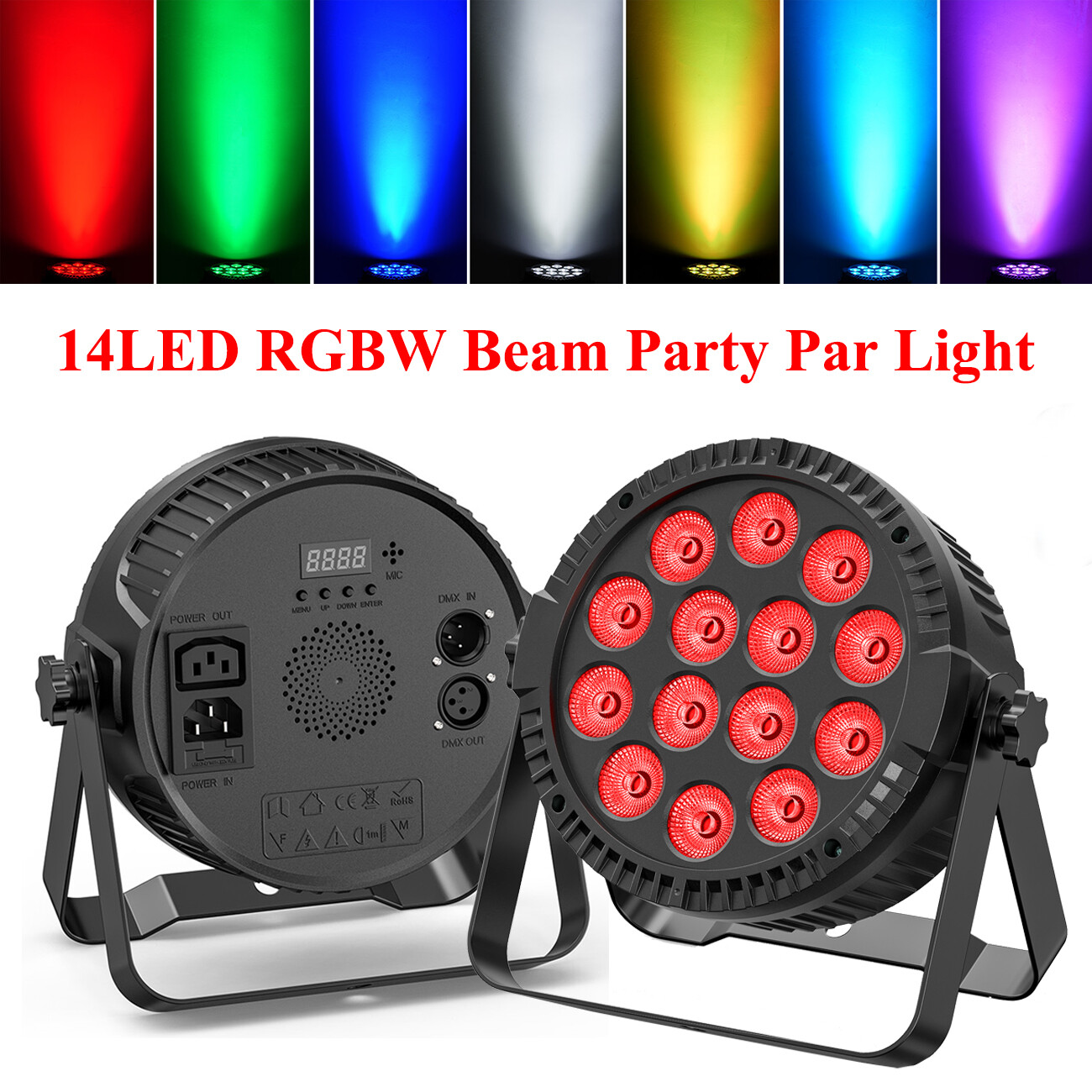 140W RGBW 14LED Par CAN Light Stage Effect Light DMX Sound Activated Disco Party