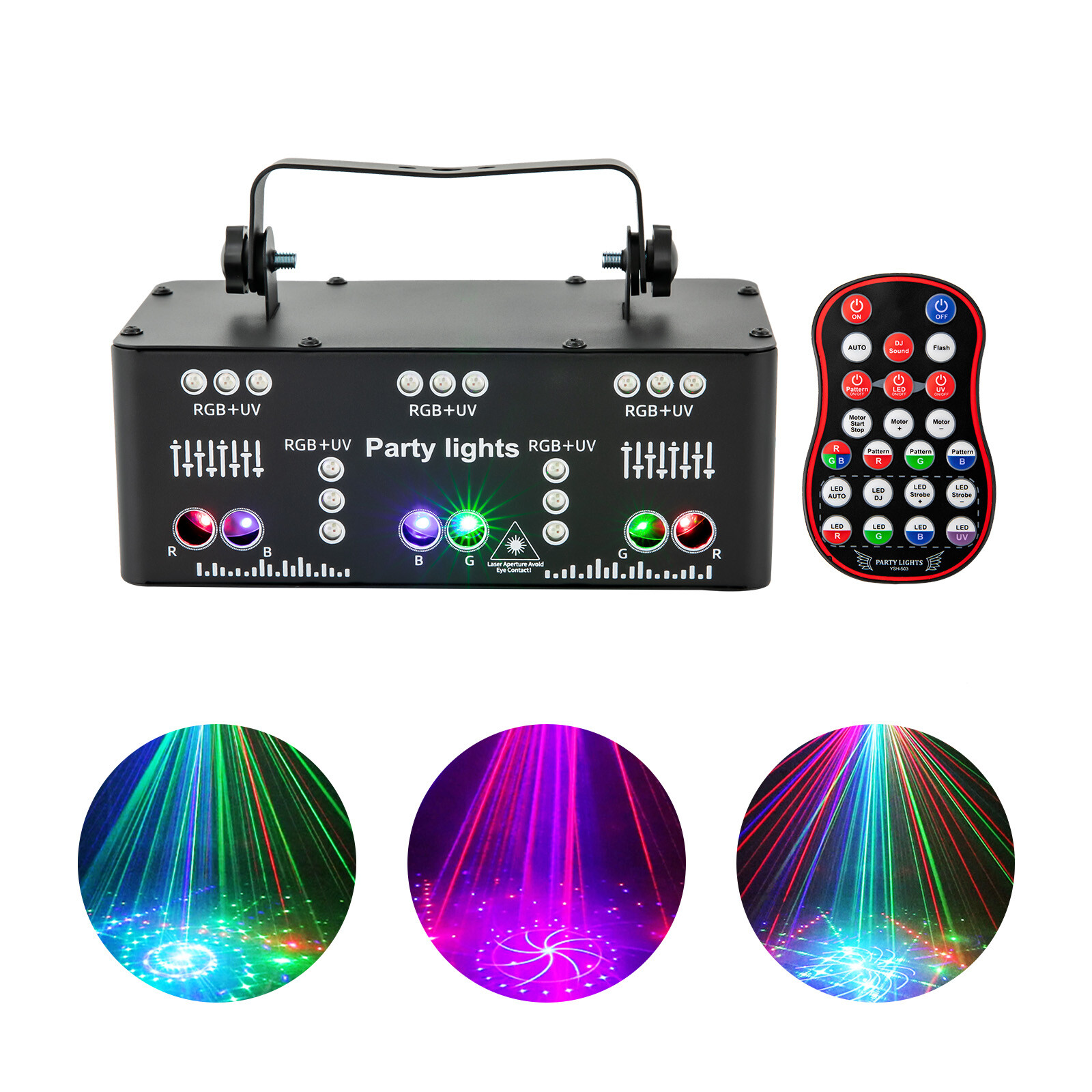 Proffessional DJ Lights 21 Lens RGB UV Disco Strobe Stage Lighting With Remote