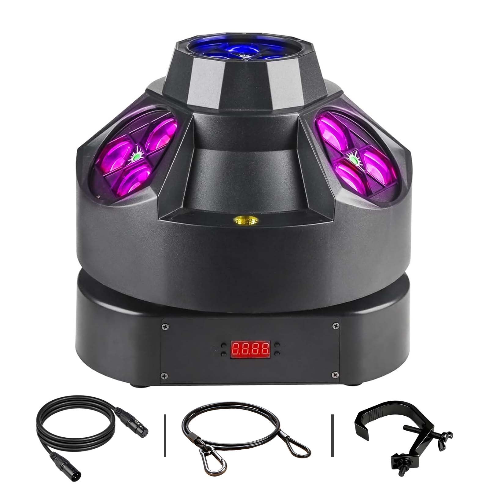 DJ Party Light, 200w RGBW 4in1 LED DJ Stage Lights, Infinite Rotation DJ Ligh…