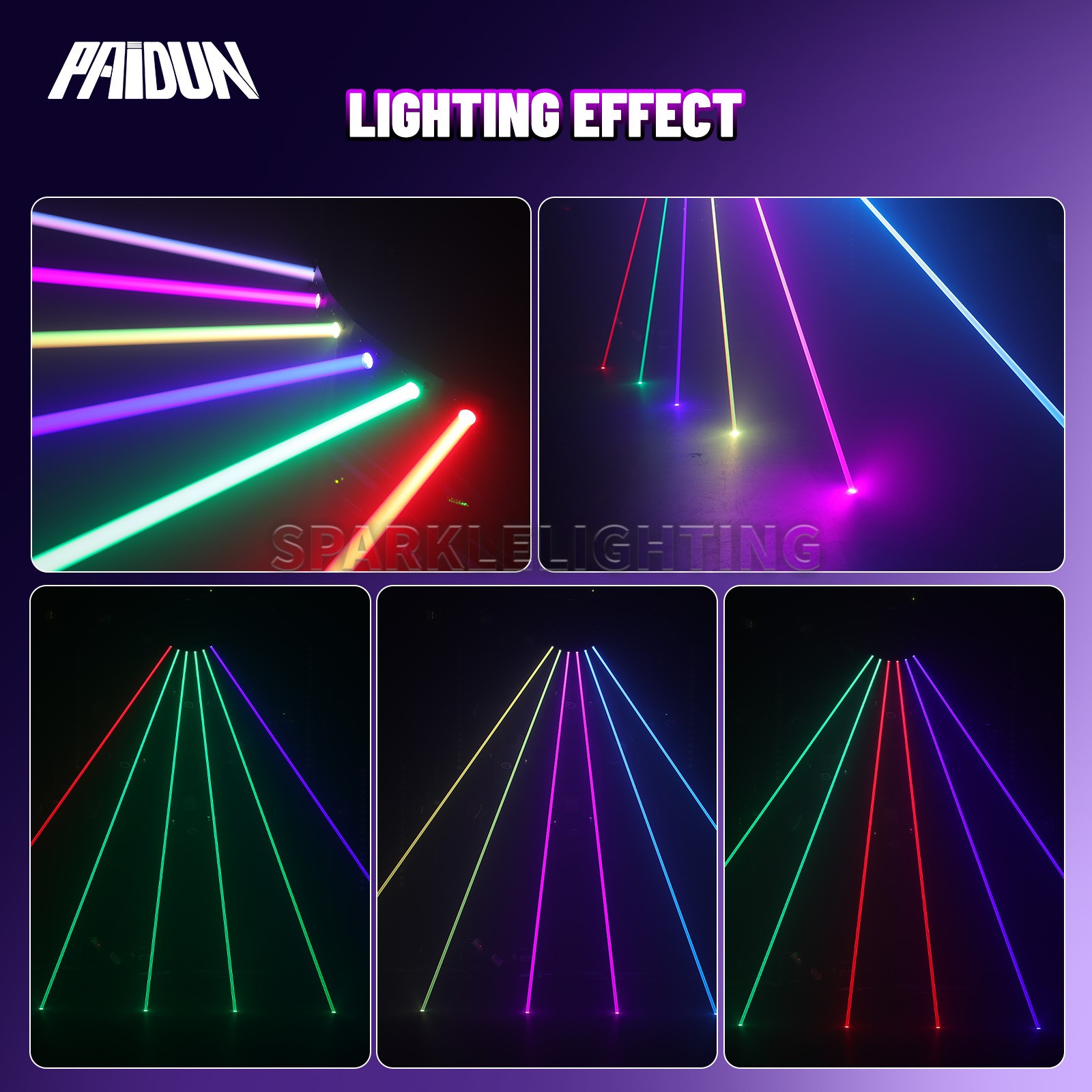 PAIDUN 6x500mw RGB 6 Eyes XYZ Axis Moving Head Laser Light Disco Bar KTV DJ Show