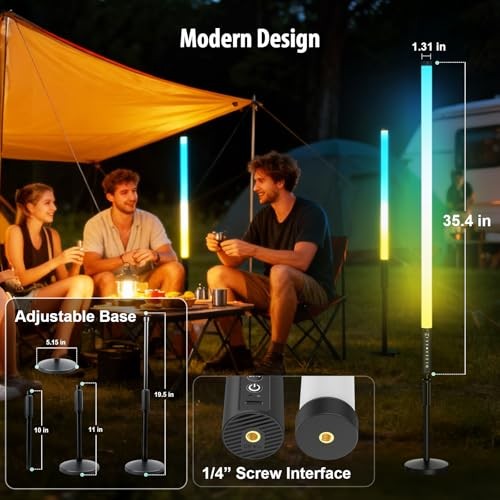 6 Pack 3ft RGB Tube Light Portable 5000mAh Battery Powered LED Tube Lights