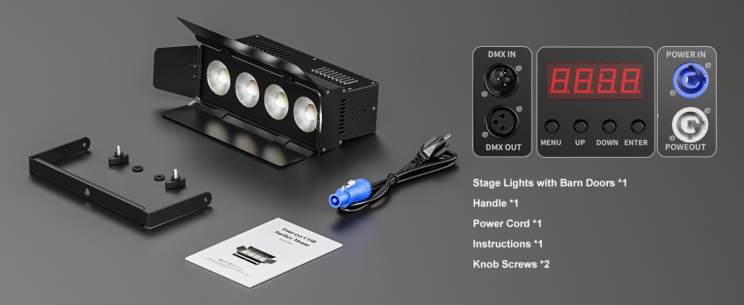 250W COB LED Par Light DMX Stage DJ Audience Blinder Flood Light Warm+Cool White