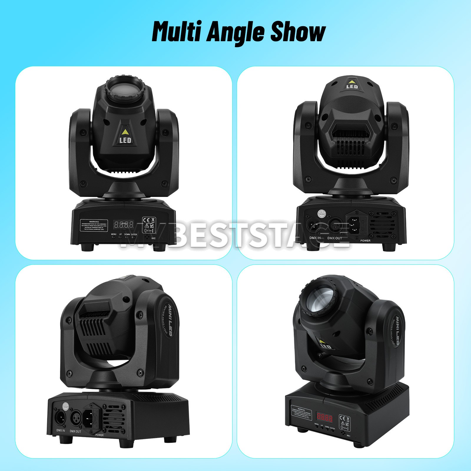 PAIDUN 120W Sharpy Beam Moving Head Light 8Gobo Music Control Disco Bar DJ Party
