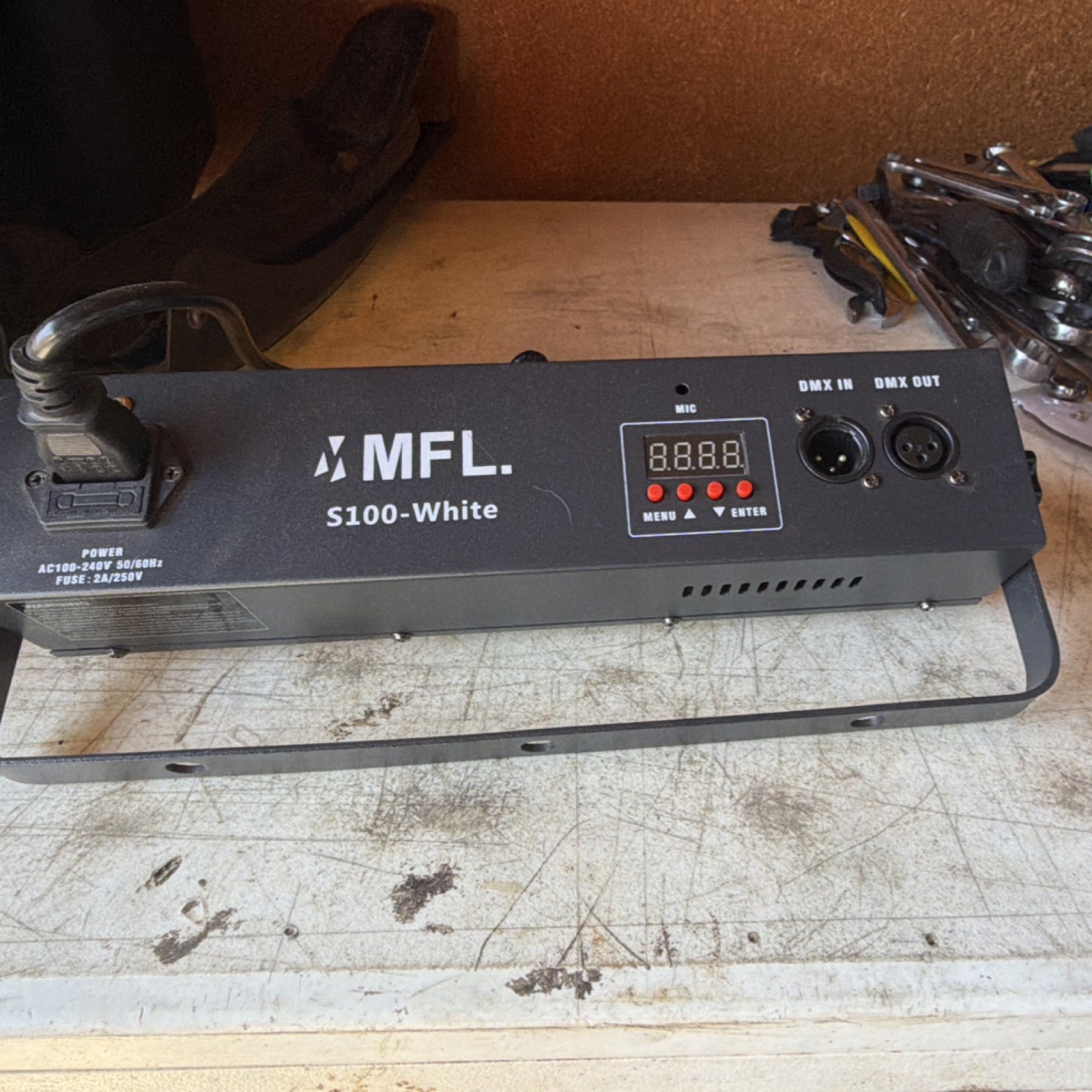 MFL S100-White White LED DMX Strobe Border/Strip Fixture w/ Mounting Bracket