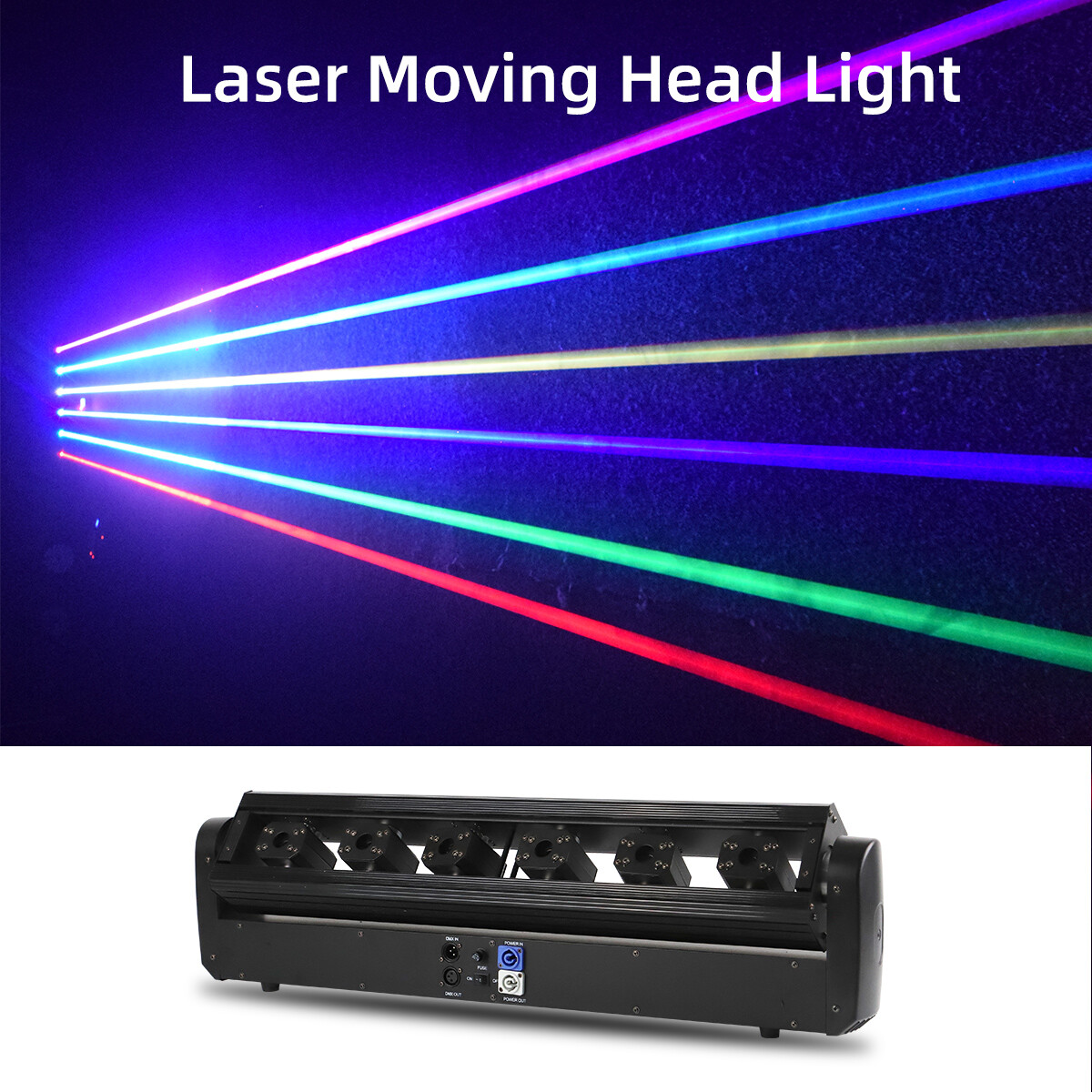 2pcs 6 Heads Eyes DMX RGB Full Color Moving Head Laser Light for Bar Djs Stage