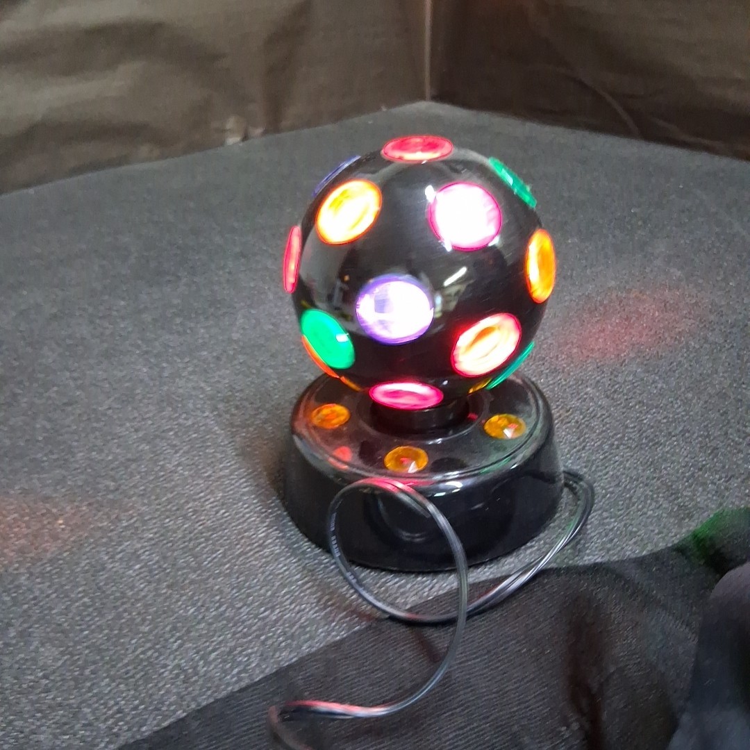 Black Plastic 120vac Rotating 7” Multicolor Party Disco Light