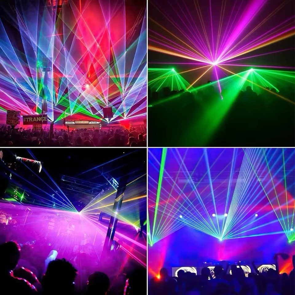 4 Lens 4 Beam RGBY DJ Disco Laser Light Stage Party Show DMX 7CH Show Lighting