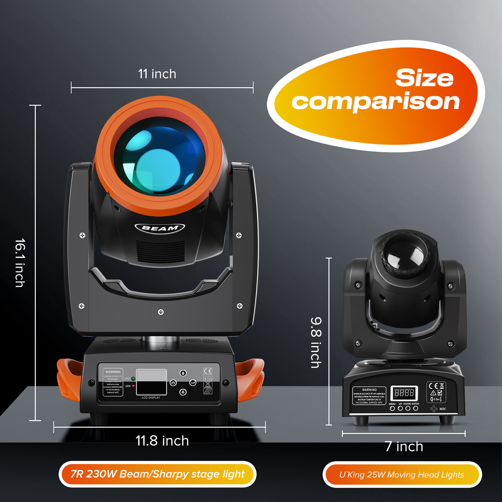 230W 7R Beam Moving Head Light 24Prism Gobo Strobe Color Mixing LED DJ Lighting