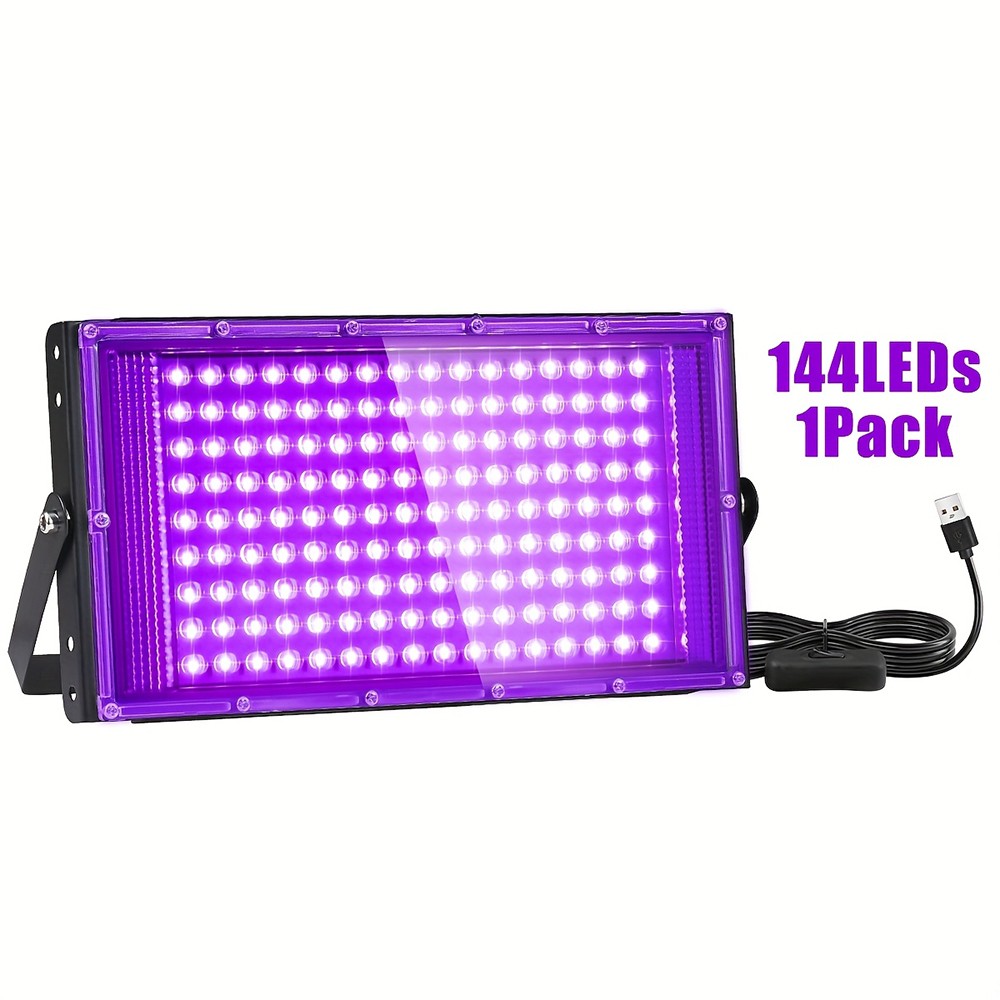 50W-100W LED Black Light Powerful UV Spotlight 395nm UV Lamp for Christmas Light
