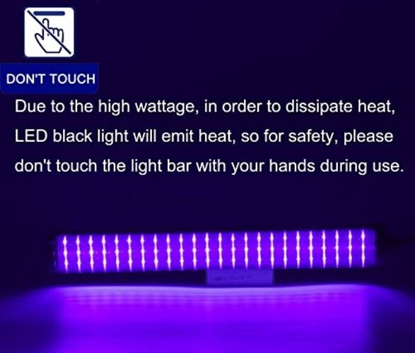 Black Light Bar, 25W Portable UV LED Black Light with Plug, Switch, 5ft Cord,