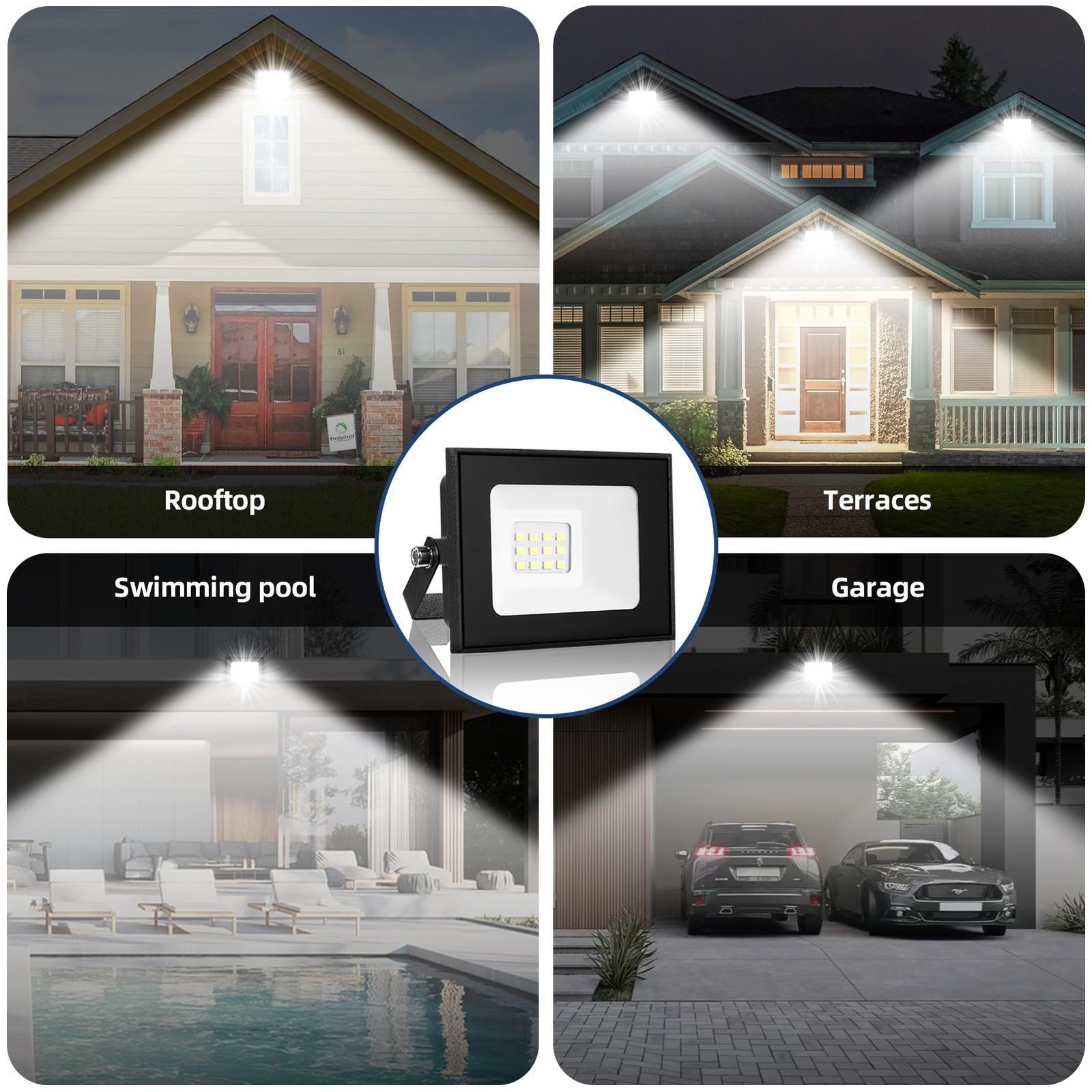 10-500W Watt Led Flood Light Outdoor Security Garden Yard Spotlight Lamp 110V