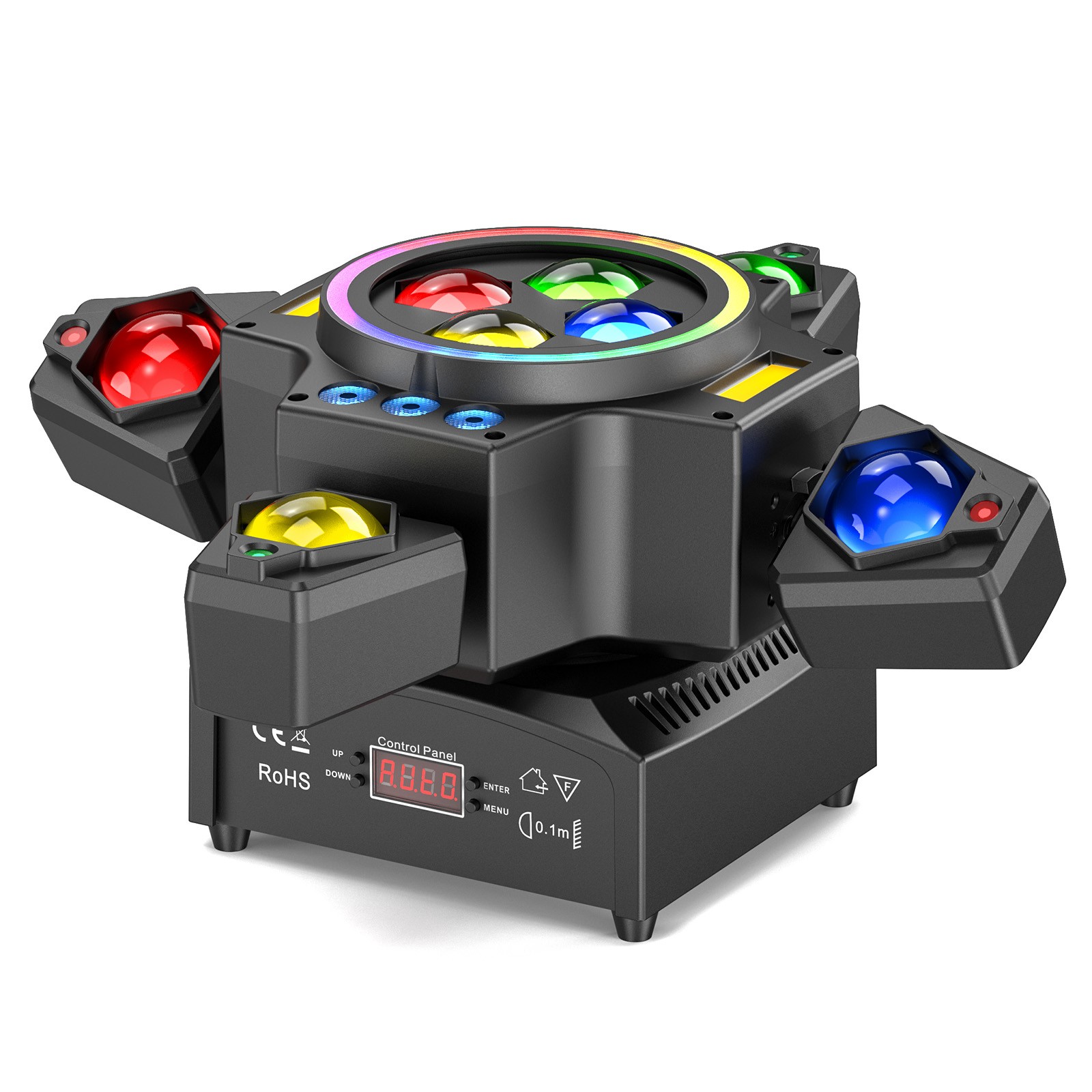 4IN1 180W RGBW DJ Light w/ Laser Effect 4 Arms Moving Head Light DMX Stage Light