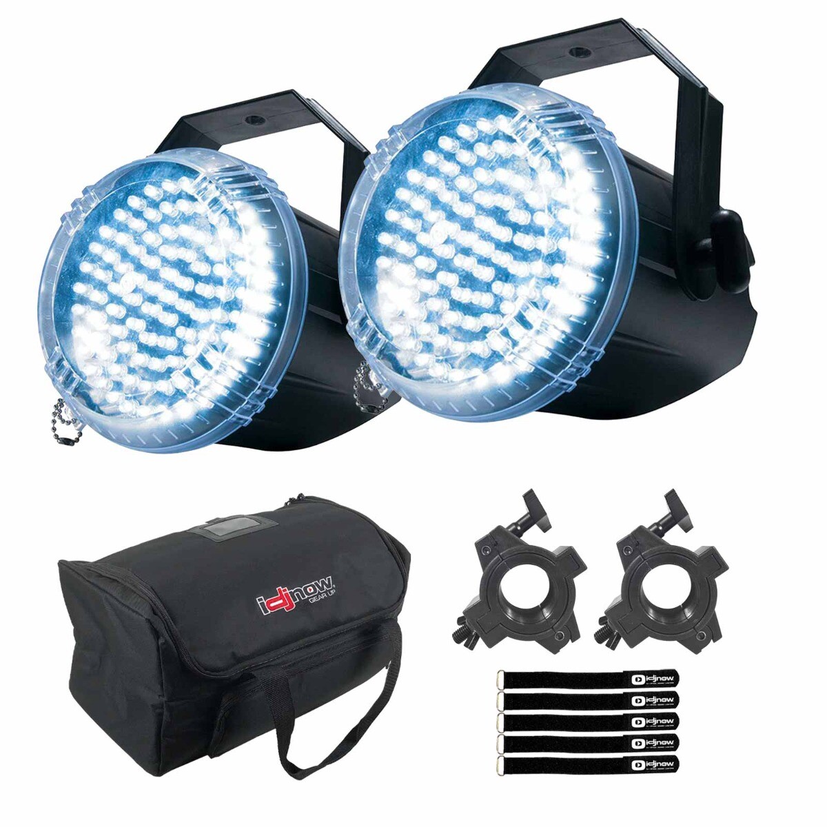Eliminator Lighting BIG SHOT LED EP White LED Strobes 2-Pack with Bag