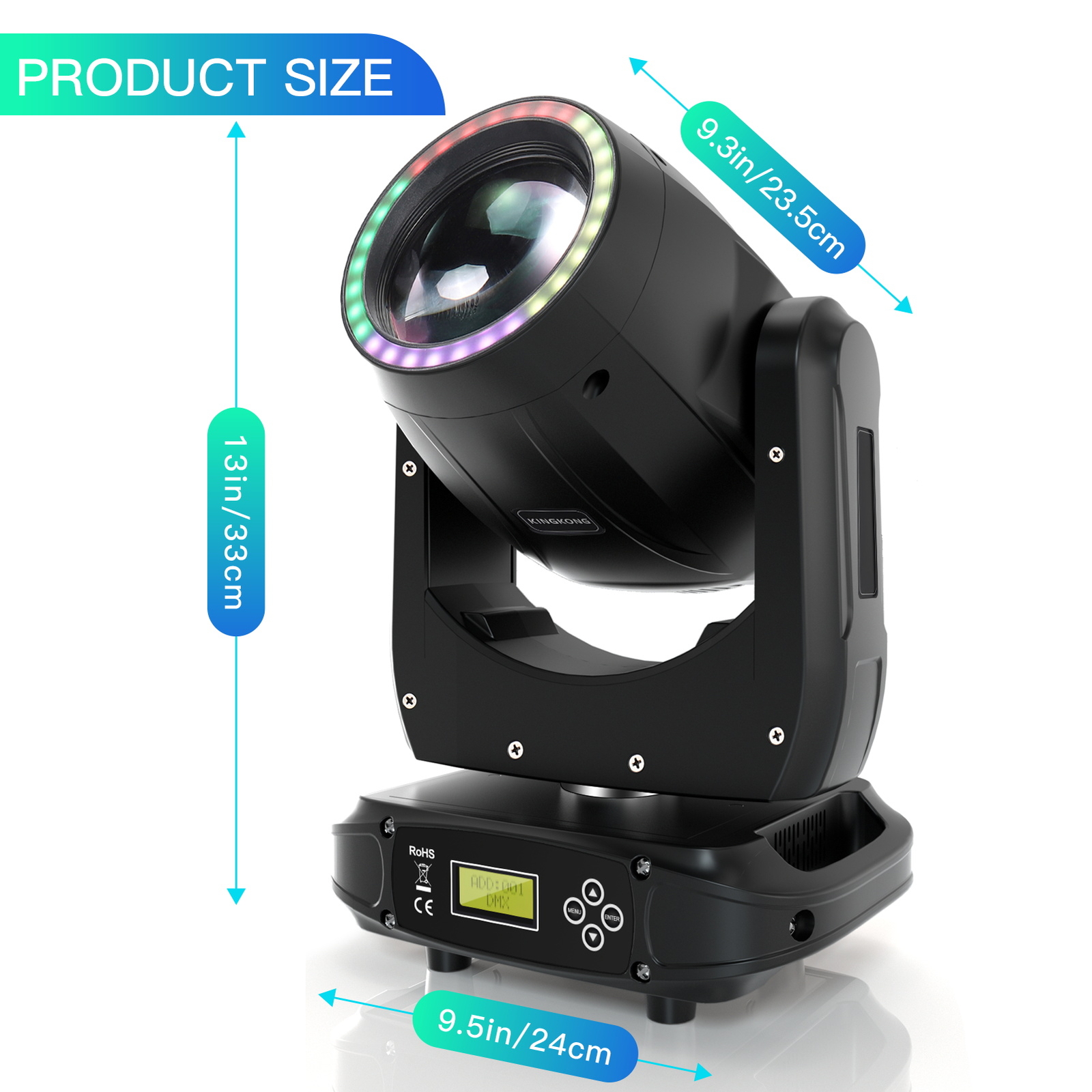 2X 200W Moving Head DJ Lights Stage Lighting for Wedding Party with Flight Case