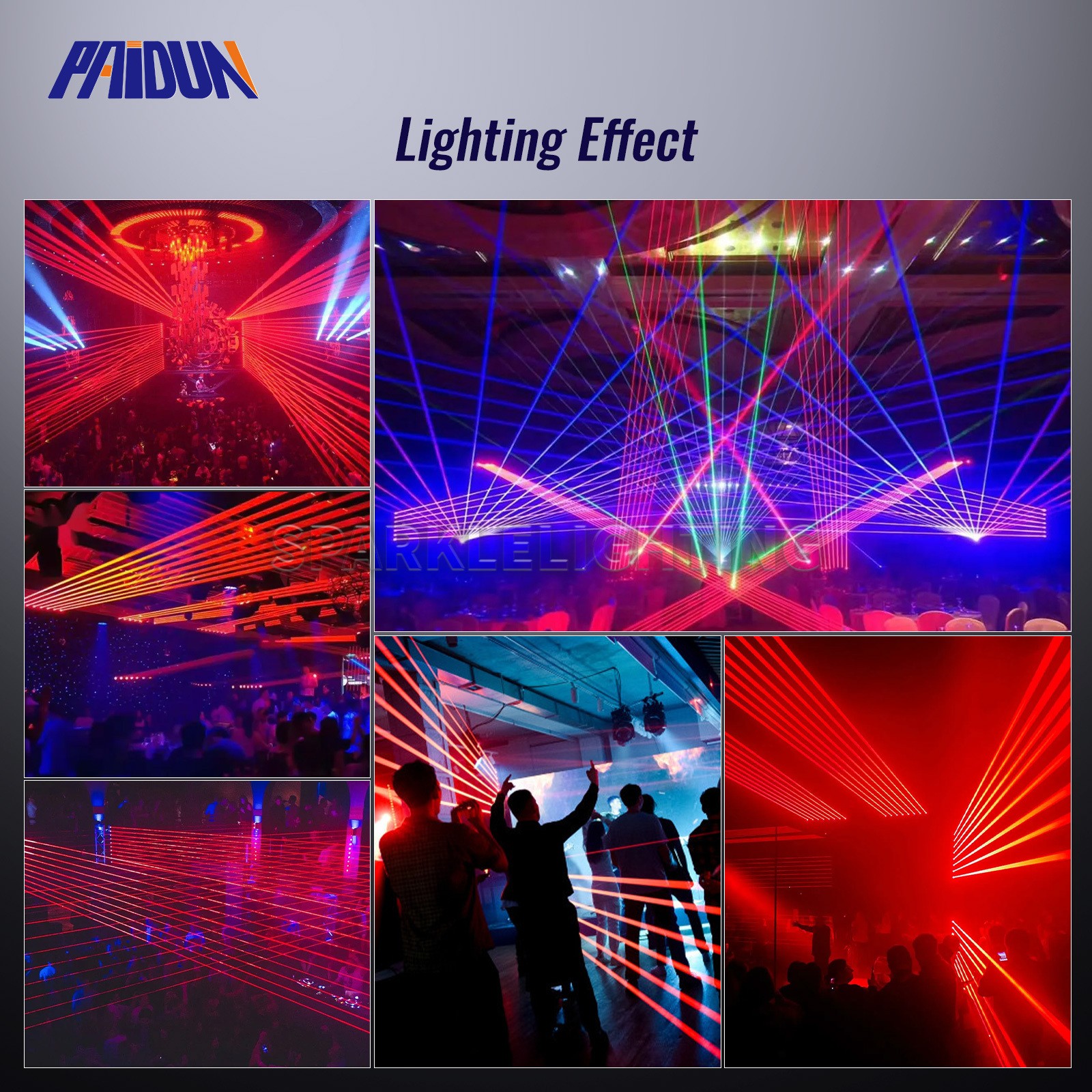PAIDUN 8 Eyes Scan Laser Beam Moving Head Light Bar Music Control Stage Effect