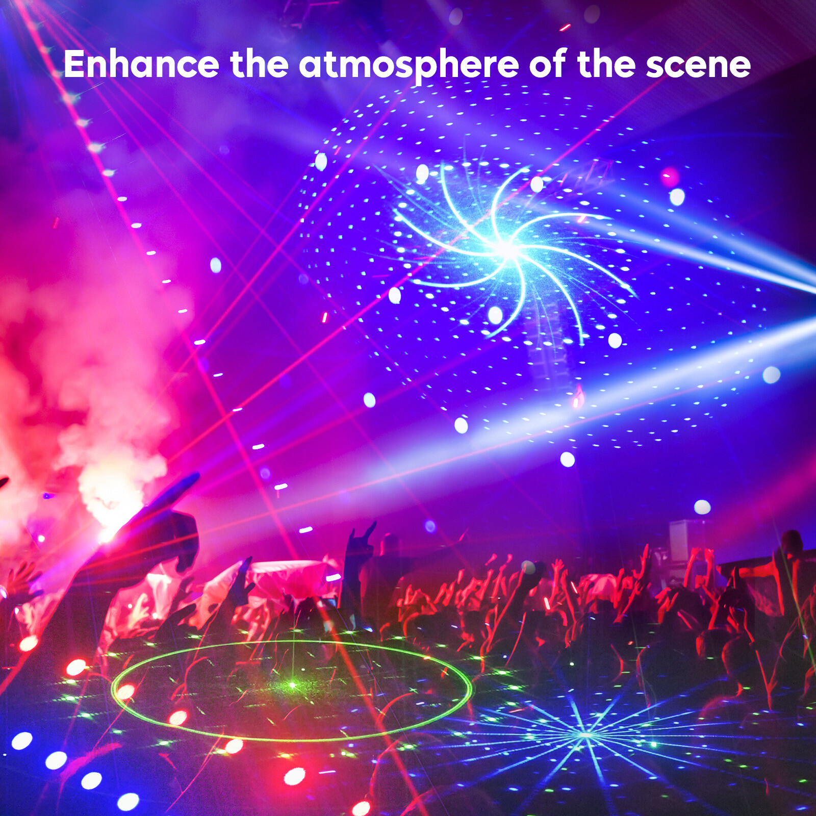 9-EYE LED Laser Light DMX Scan Projector Strobe DJ Party Stage Lighting W/Remote