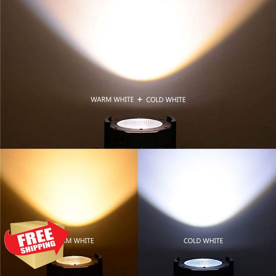 Seven Stars 100W COB Par Light Warm Cold White DMX Stage Lighting