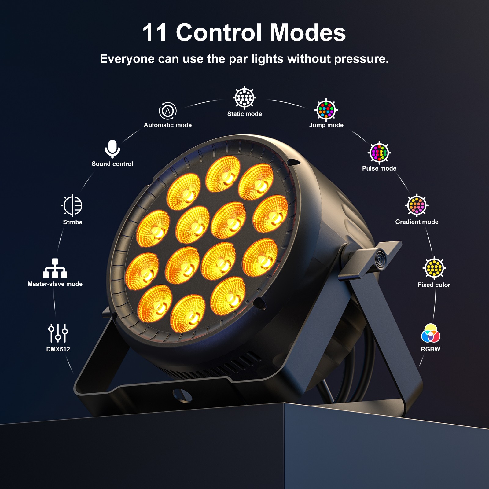 RGBW LED Stage 230W Par Can Light DMX Strobe Beam Party Xmas Wash Lights