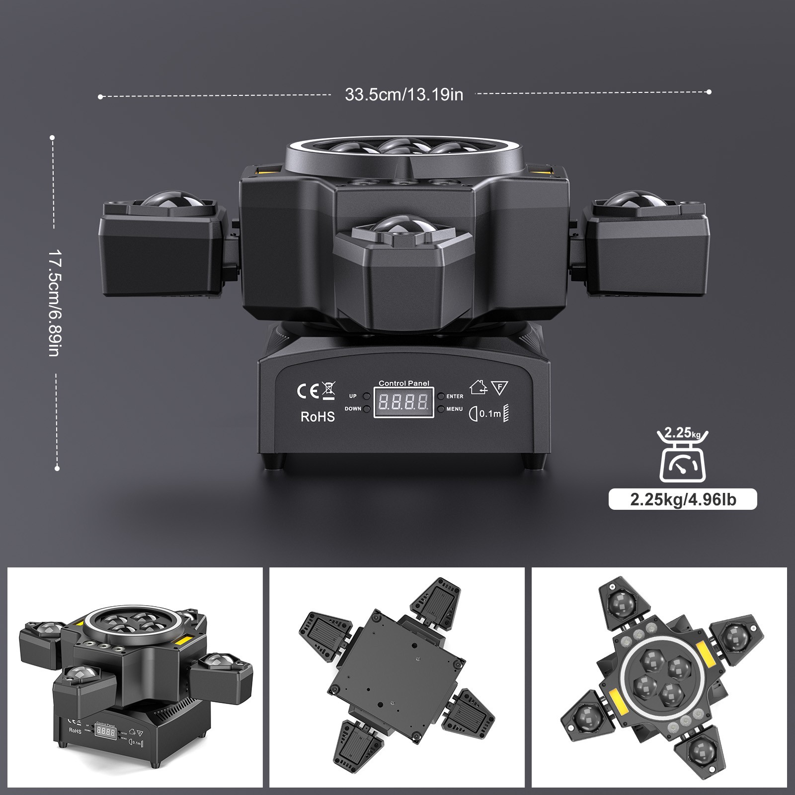 4 Arm Bee Eye 180W LED Stage Light Moving Head Beam Light Laser Disco Party Bar