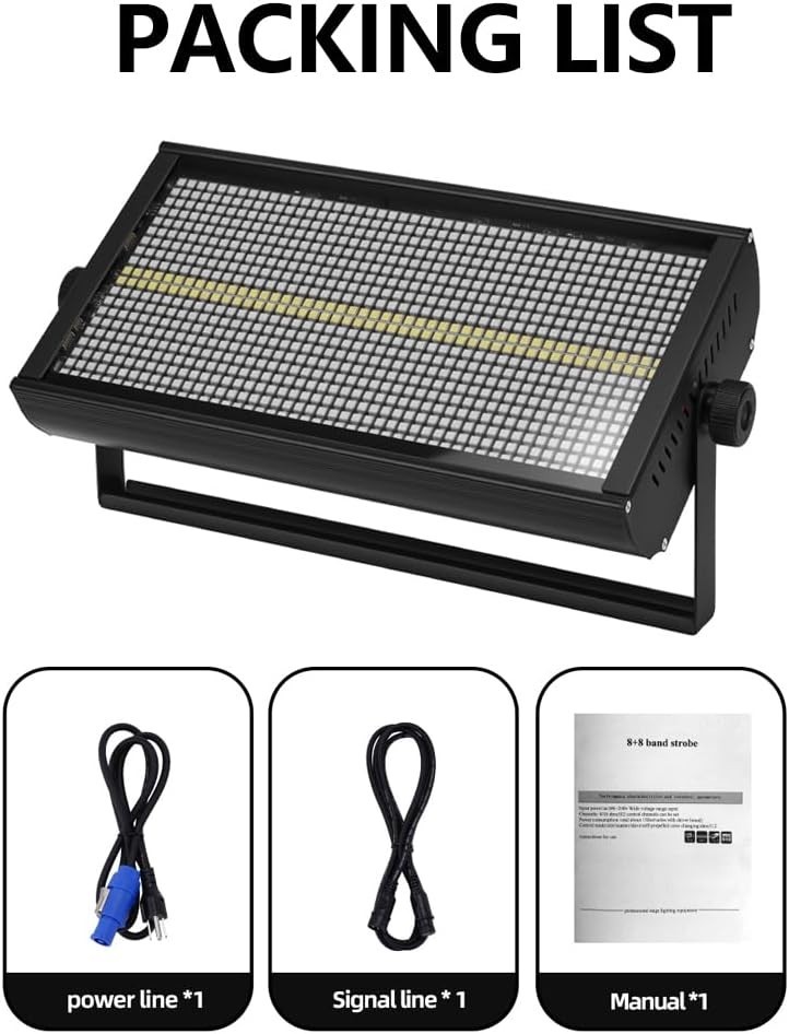 500W RGBW LED Stage Strobe Light with 960 LEDs, Dimmable Multi Effects by Sou…