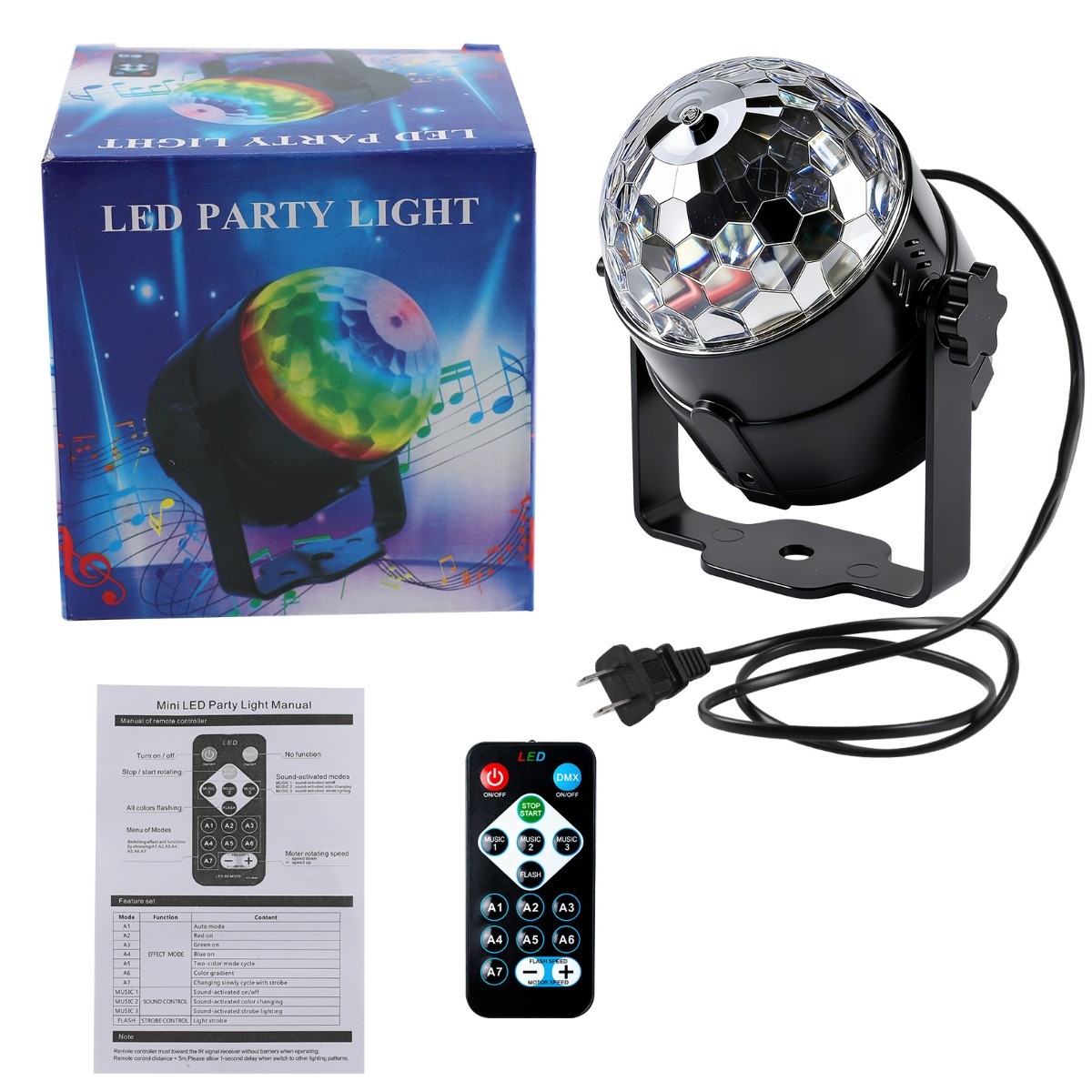 Disco Ball LED RGB Projector Stage Light DJ Strobe Disco Party KTV Club Lights