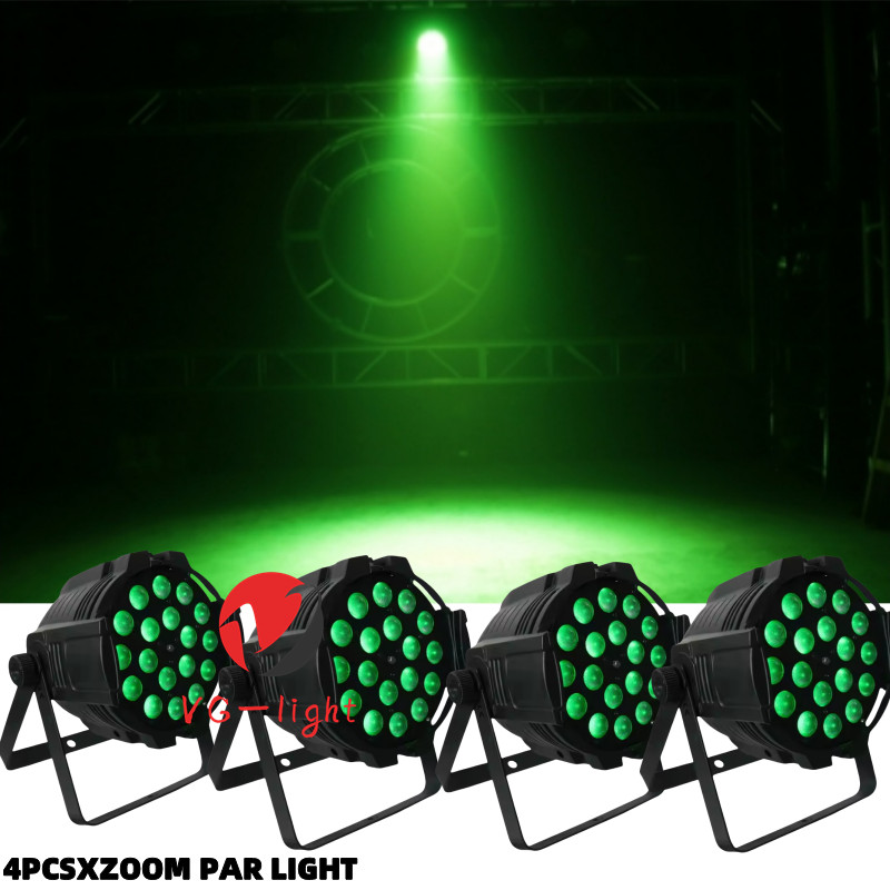 4pc 18X15W LED RGBWA UV Aluminum Alloy LED Par Light Disco Stage Light DMX Party