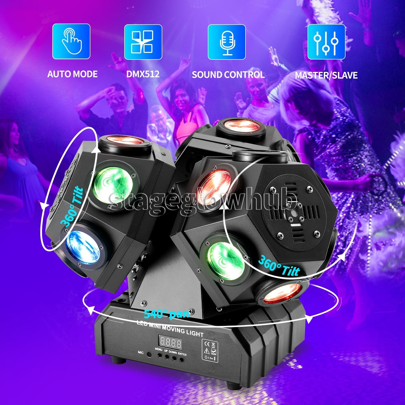 200W LED Laser Moving Head Light RGBW Rotating Beam Stage Light DMX DJ Lighting