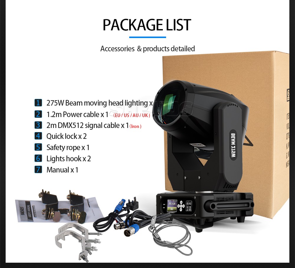230W / 275W / 350W Beam Moving Head Light Stage Lighting Party DJ Show Or Case
