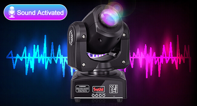 4X 120W Sound Activated RGBW Moving Head 8Gobo Pattern DMX Stage Lighting Disco