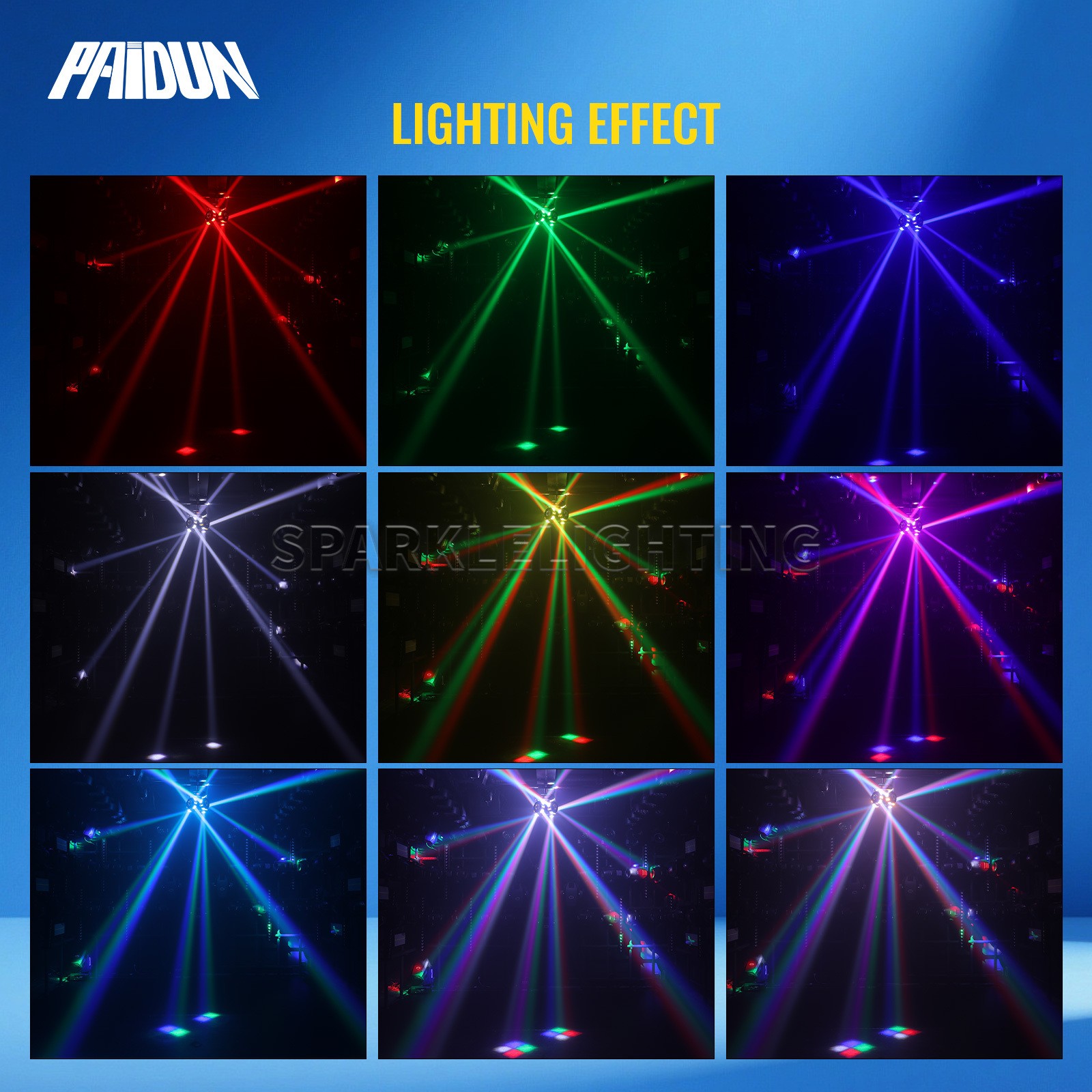 PAIDUN 200W Rotation Laser Beam Moving Head Light DMX Music Control Disco Bar DJ