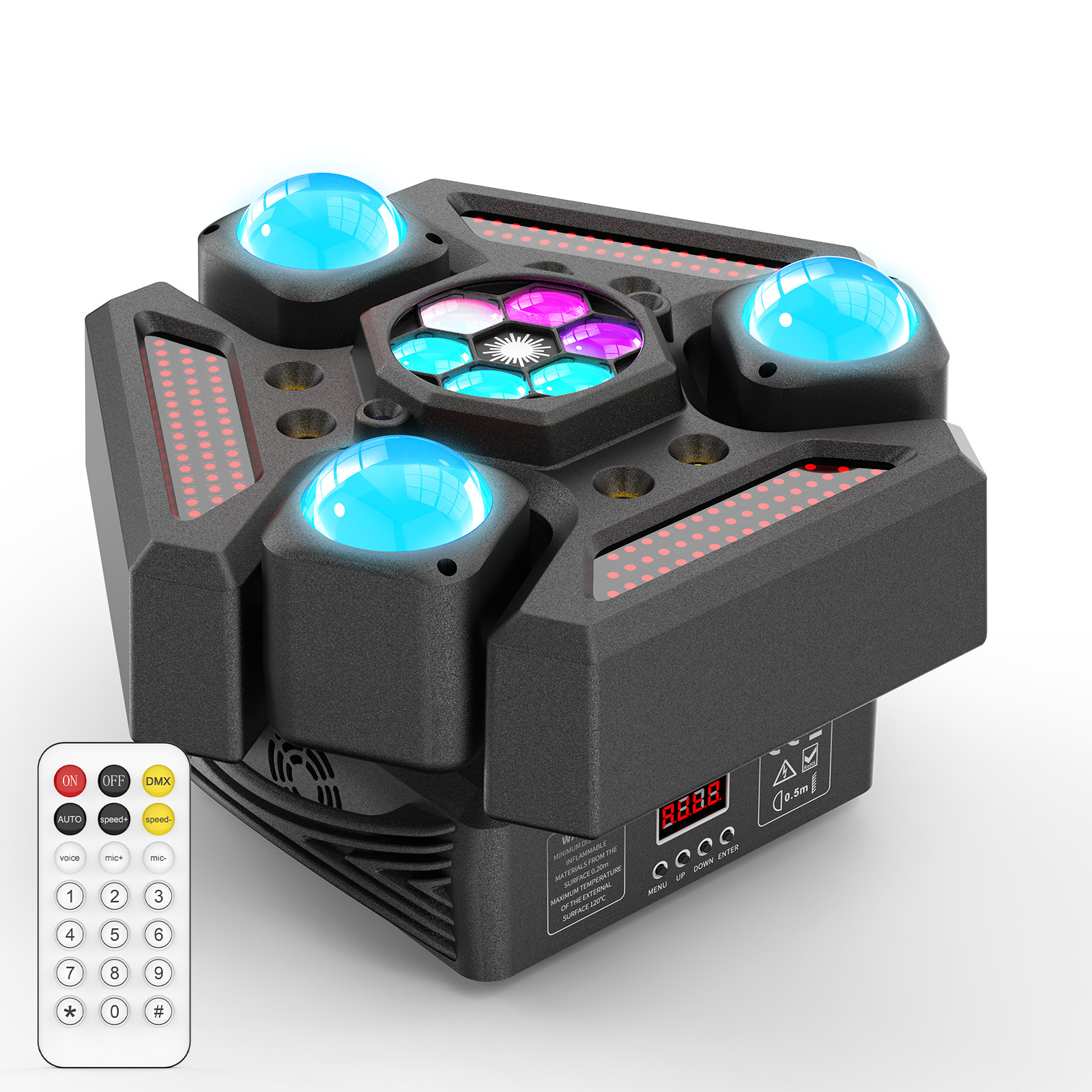 220W LED 3-Arms Laser Moving Head Light RGBW Beam Stage Lighting DMX Disco DJ US