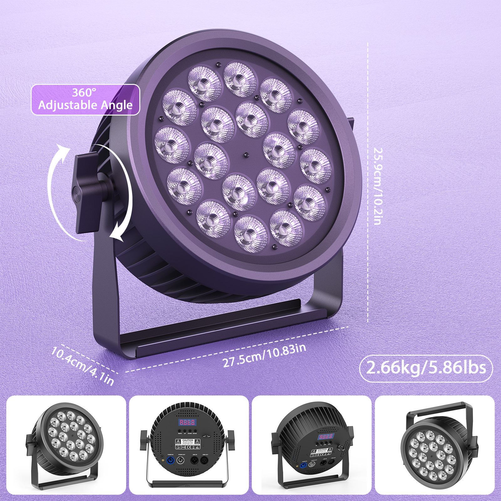 270W 18LED Silence PAR Light RGBW Stage Wash Lighting DMX DJ Disco Party Show
