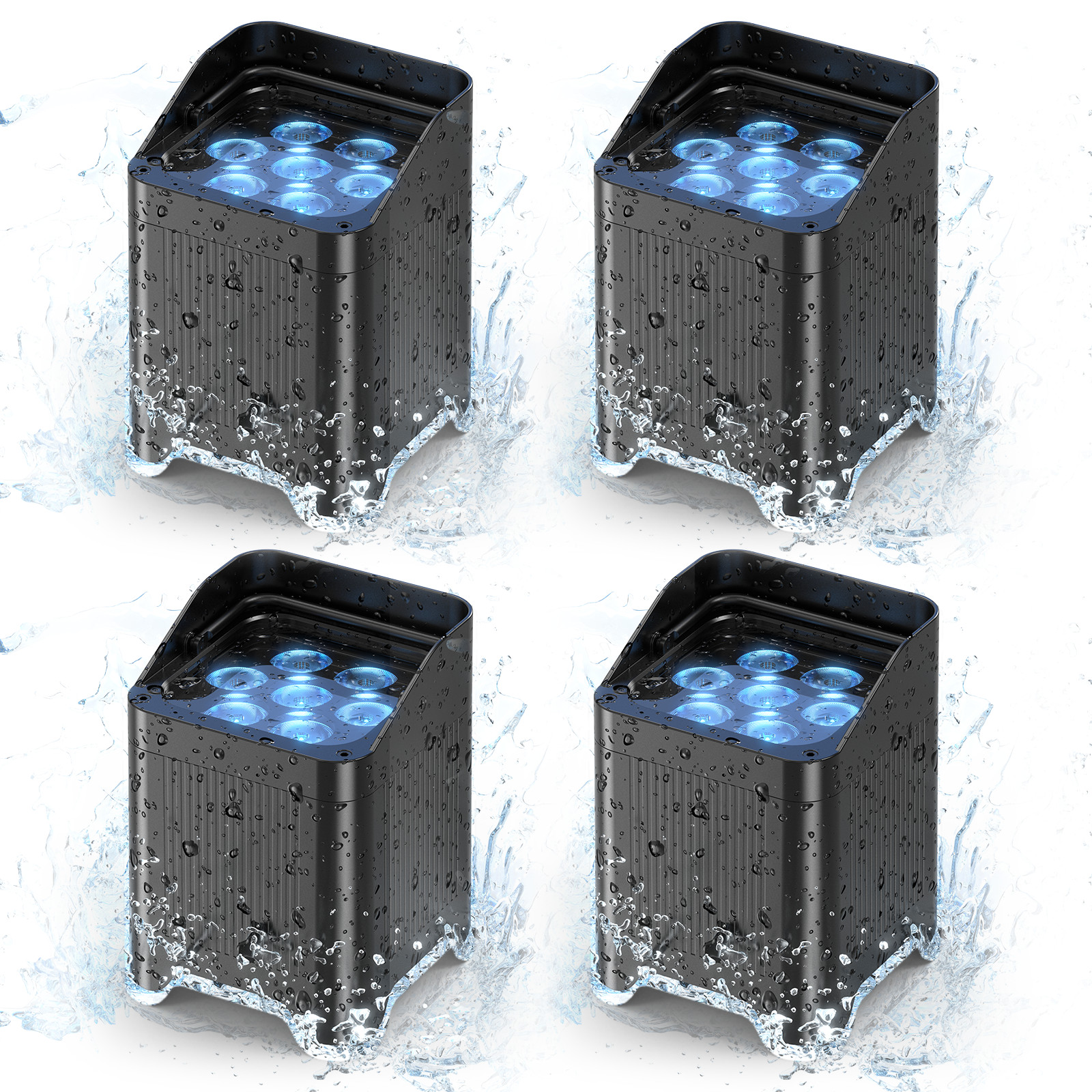 4X 140W IP65 Waterproof Battery RGBWA UV LED Par Light Stage App Control Outdoor