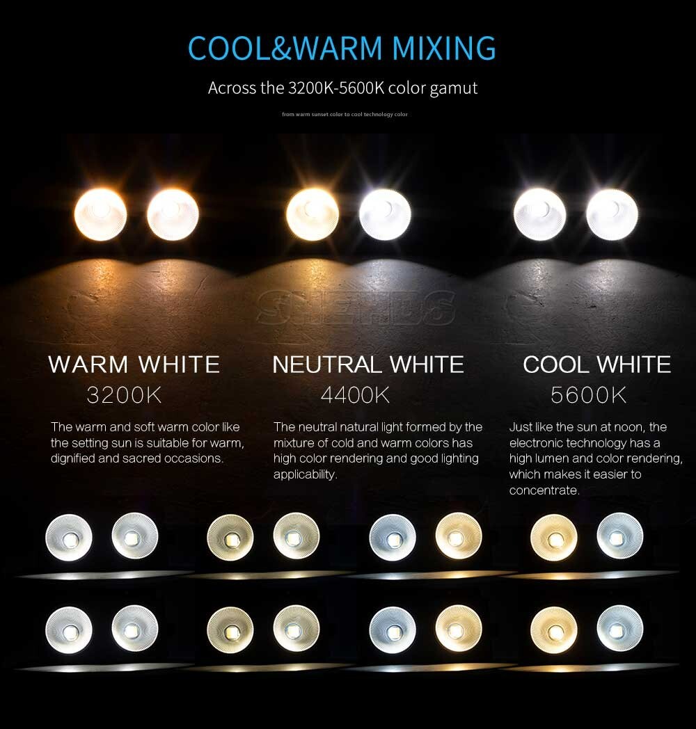 200W COB LED Par Stage Light DMX Audience Blinder Warm Cool White DJ Disco Party