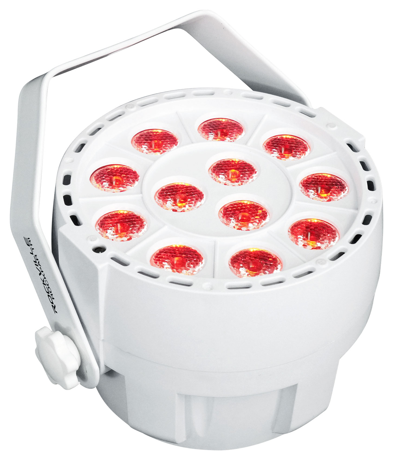 4) Rockville RockPAR TRI LED RGB Compact Par Can DJ DMX Wash Lights+Remote White