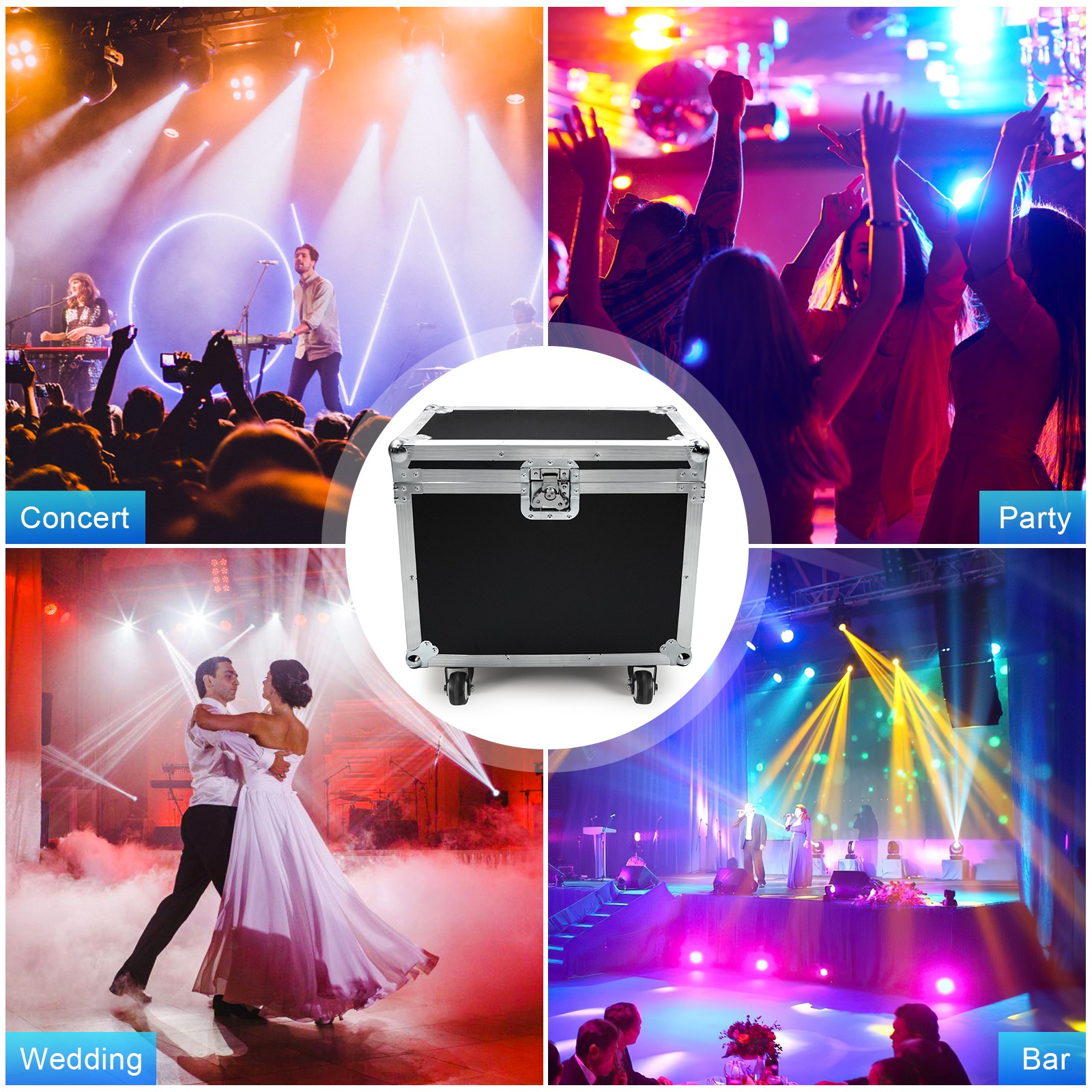 250W Moving Head Light Rotation 18Prism Gobo Beam Stage Spot Lighting DMX w/Case