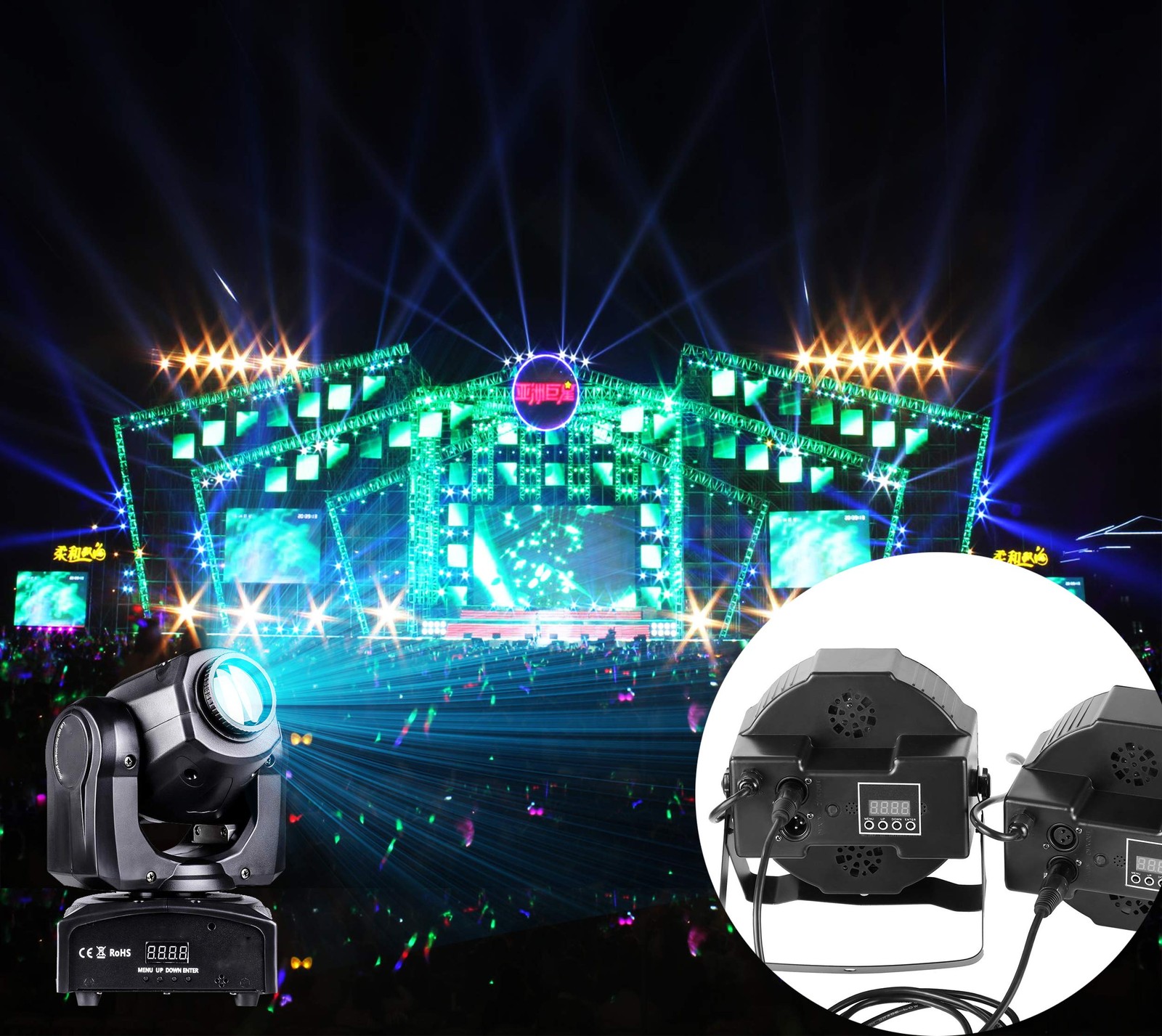 1.5M DMX Stage Light Cable 3-Pin Female to 5-Pin Male XLR Turnaround Cord