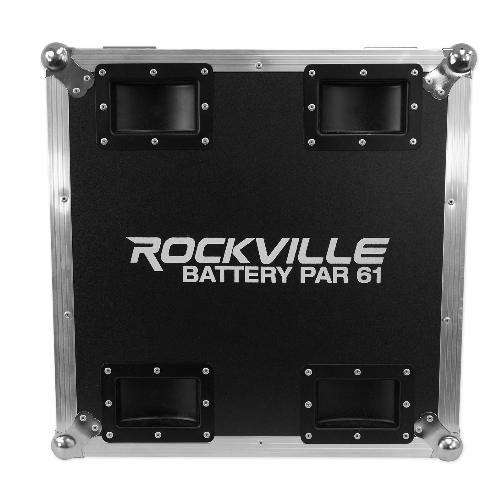 Rockville BATTERY PAR PACK 61 Black (8) Rechargeable Wash Lights+Charging Case
