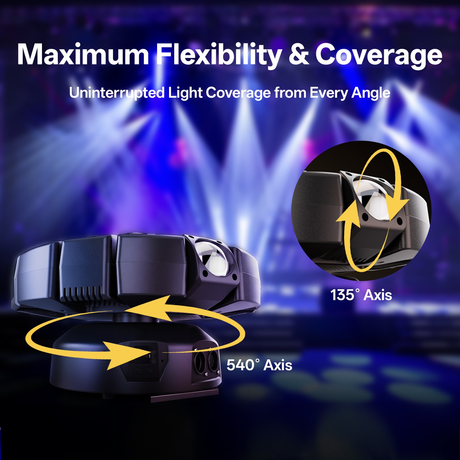 150W 4IN1 8 Arms Moving Head Light RGBW DJ Light w/Laser Effect DMX Stage Light