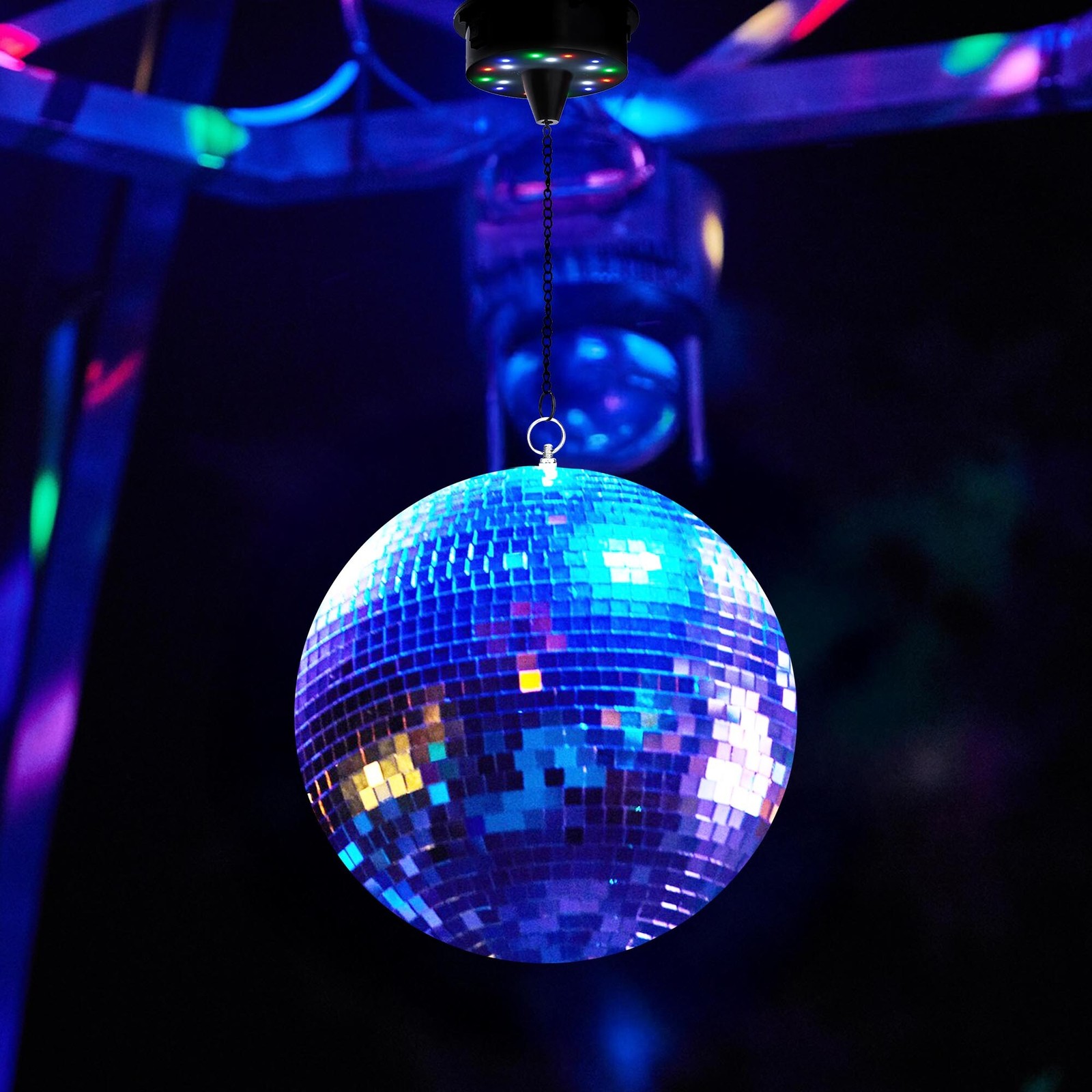 Yescom 16″ Large Disco Ball with Motor 6RPM 18 RGBW LED Lights for 70s 80s Party