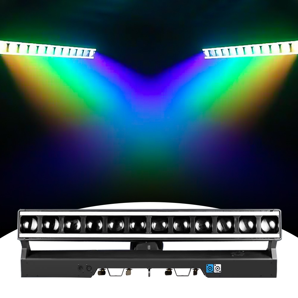 2pcs LED 12x40W Pixel Bar Beam Zoom Wash RGBW Moving Head Light DMX with Case